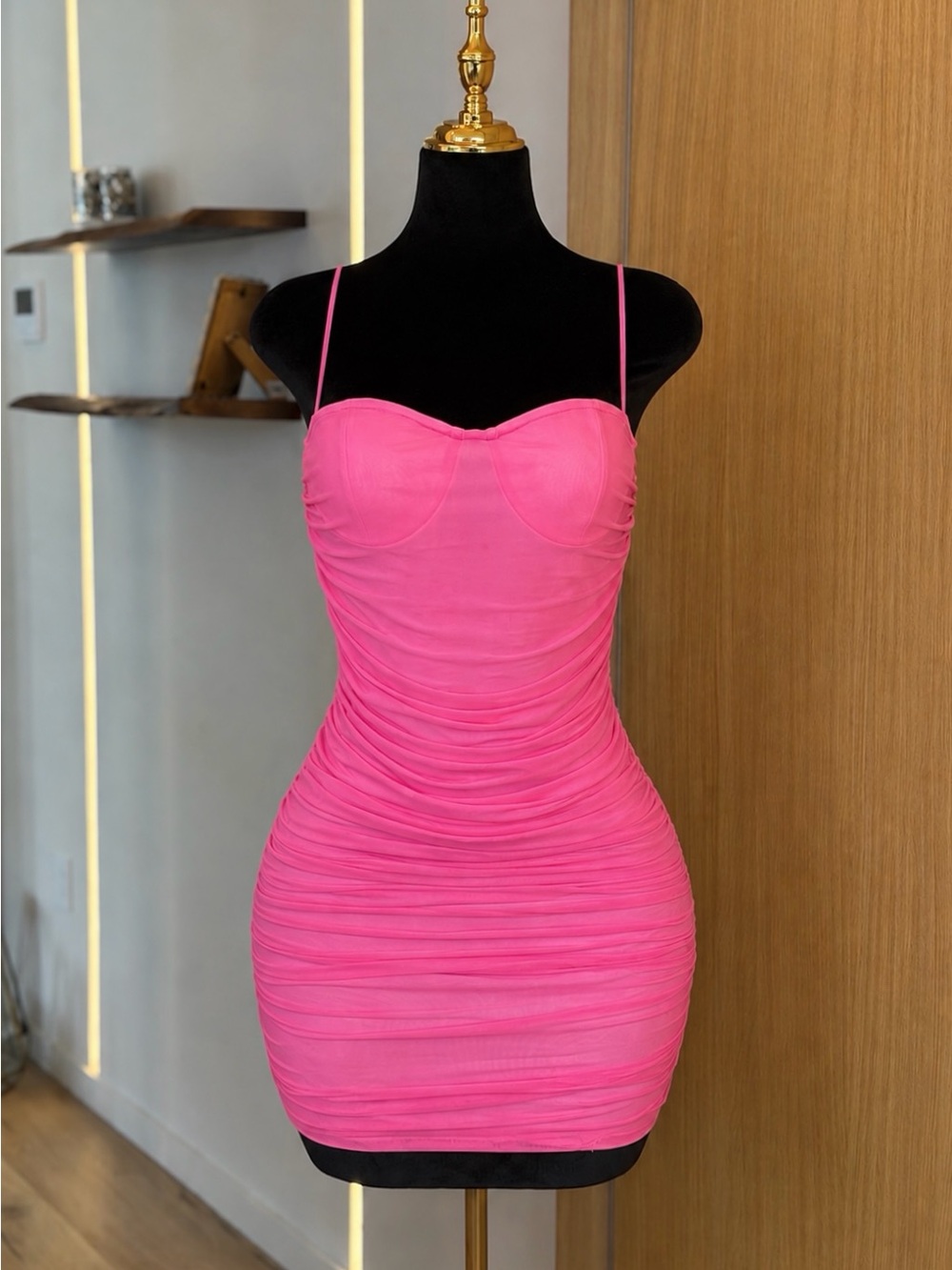 Superdown Pink Barbiecore Ruched Bodycon Mini Dress | It Girl Muse